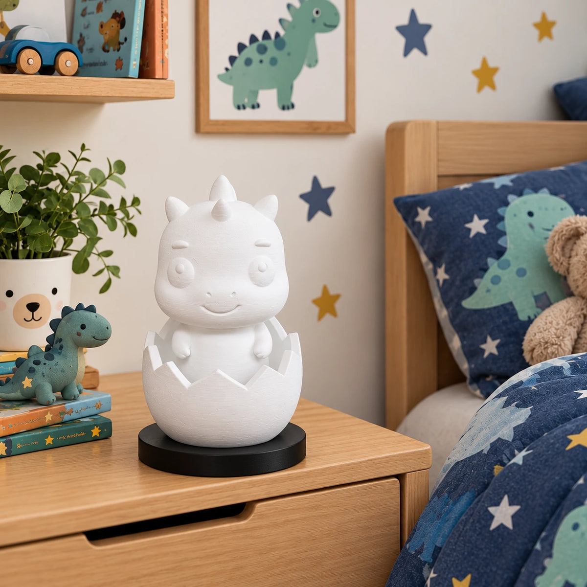 Dino im Ei Lampe RGB mit Fernbedienung | 3D-Druck LED Nachtlicht