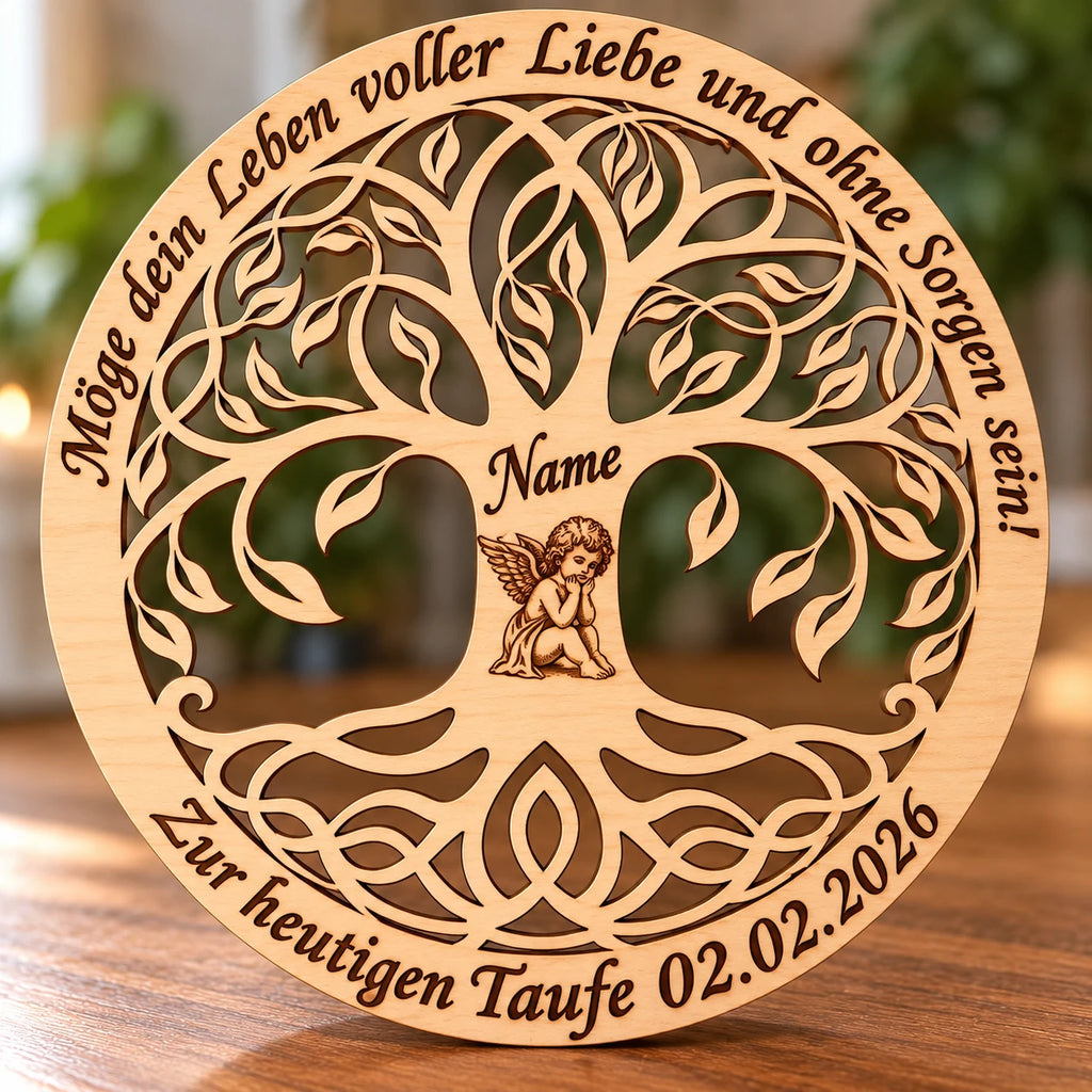 Baum des Lebens – Personalisiertes Wandbild aus Holz mit individueller Wunschgravur