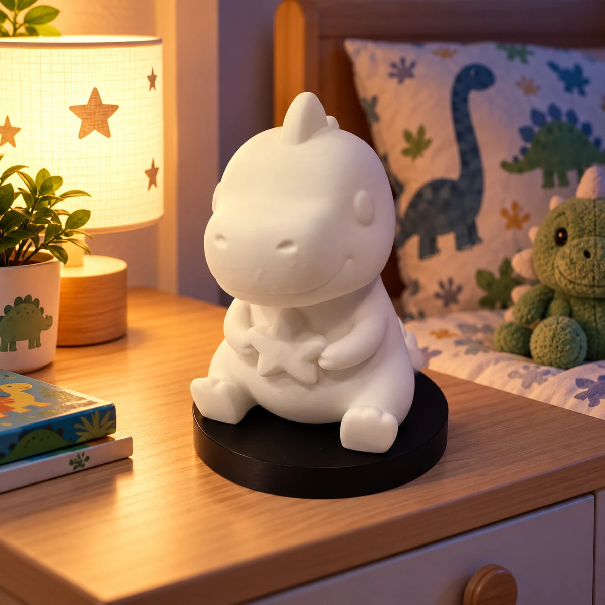 Dino Stern LED-Lampe mit RGB-Beleuchtung & Fernbedienung – 7 Basisfarben zur Auswahl