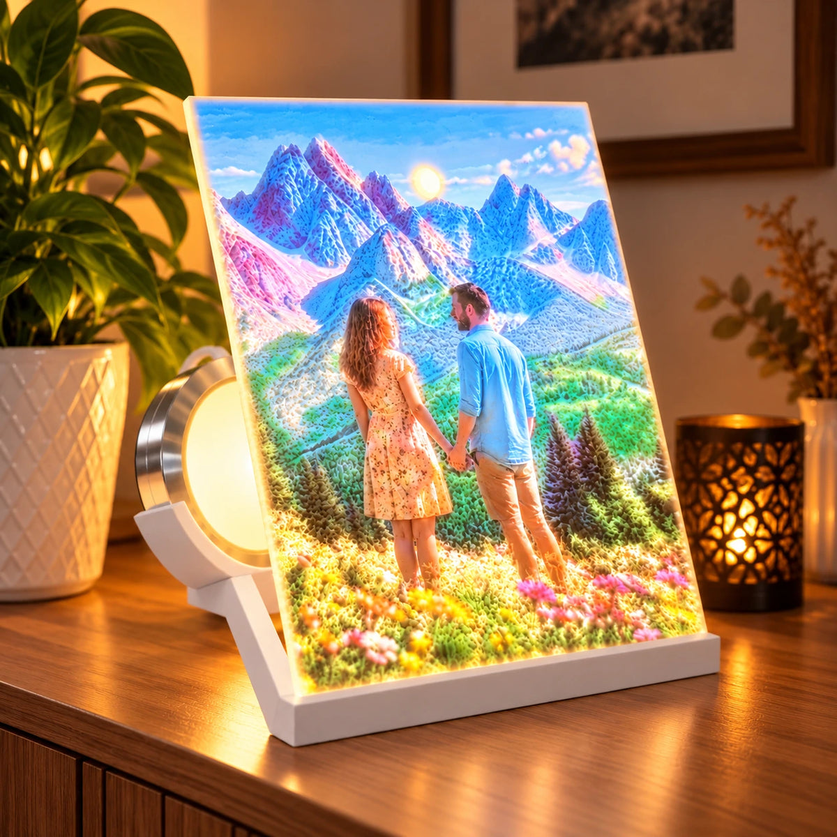 Personalisiertes Lithophane-Bild mit LED – Farbig oder Schwarz-Weiß