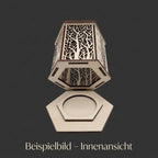 Hexagon-Weihnachtsteelichthalter aus Holz – 2 Varianten | LED-Lichterhaus