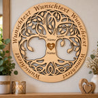Baum des Lebens – Personalisiertes Wandbild aus Holz mit individueller Wunschgravur