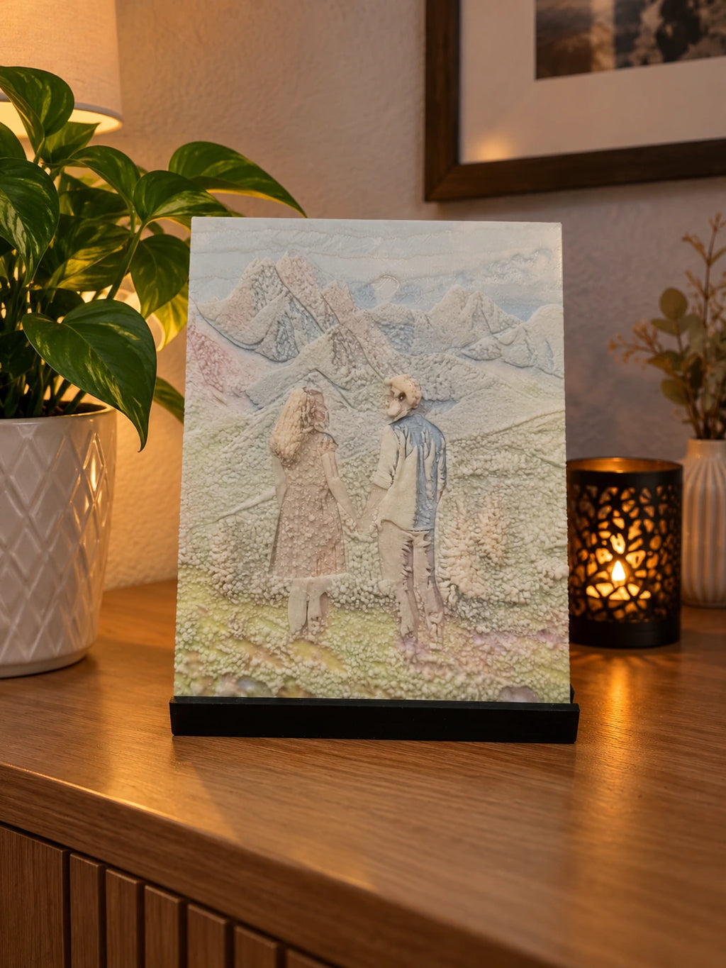 Personalisiertes Lithophane-Bild mit LED – Farbig oder Schwarz-Weiß