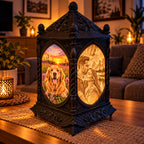 Personalisierte Lithophane-Laterne mit 3 Wunschfotos & LED-Beleuchtung
