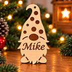 Personalisierte Weihnachtsgnome aus Holz – 3er-Set mit Wunschnamen